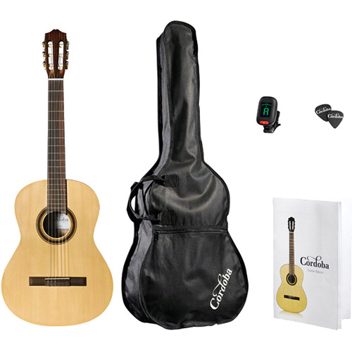 Cordoba CP100 Iberia Series Nylon-String Classical Guitar Pack with Tuner Picks & Gig Bag