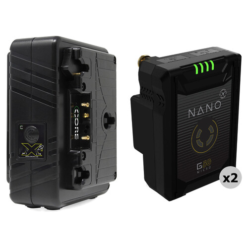Core SWX NANO Micro 50 2-Battery + Mini Dual Travel Charger Kit (Gold Mount)