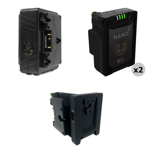Core SWX NANO Micro 50 Li-Ion 2 x Batteries + Dual Charger + Sharkfin Kit (Gold Mount)
