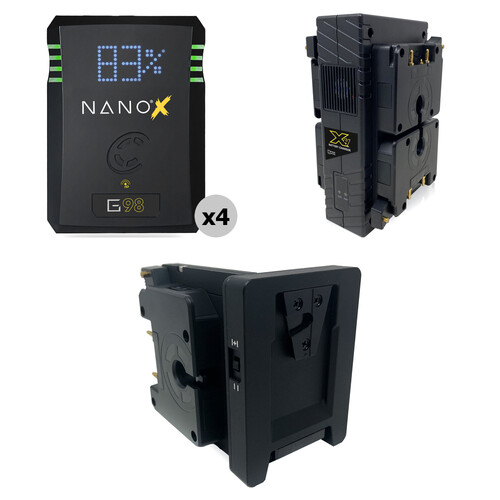 Core SWX NANO Micro 98Wh Li-Ion 4 x Batteries + Quad Charger + Sharkfin Kit (Gold Mount)