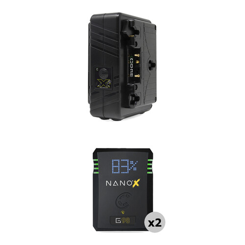 Core SWX NANOX Micro 98Wh Li-Ion 2 x Batteries + Dual Travel Charger Kit (Gold Mount)