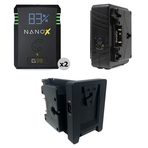 Core SWX NANO Micro 98Wh Li-Ion 2 x Batteries + Dual Charger + Sharkfin Kit (Gold Mount)