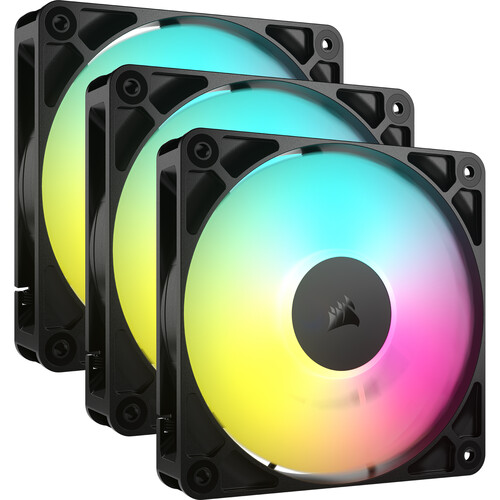CORSAIR RS120 ARGB 120mm PWM Fan (Black 3-Pack)