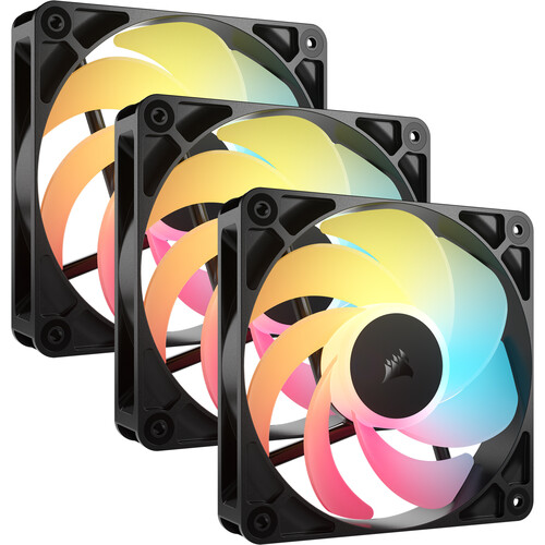 CORSAIR RS120-R ARGB 120mm PWM Reverse Fan (Black 3-Pack)