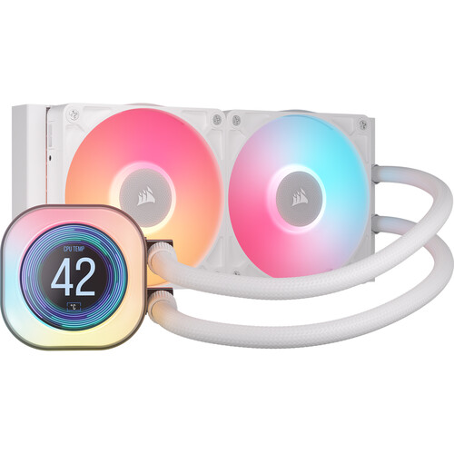 CORSAIR iCUE LINK TITAN RX LCD 240mm AIO Liquid CPU Cooler (White)