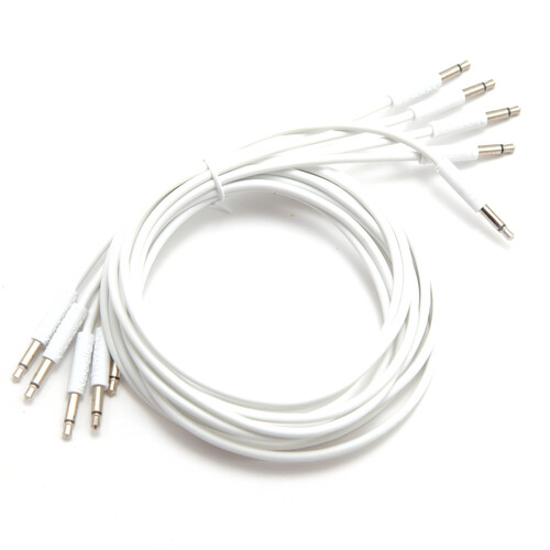 Cre8audio Nazca Noodles Eurorack-Style Patch Cables (White 5-Pack 4.9')