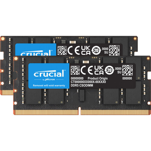 Crucial 32GB DDR5 6400 MHz CSO-DIMM Memory Kit (2 x 16GB)