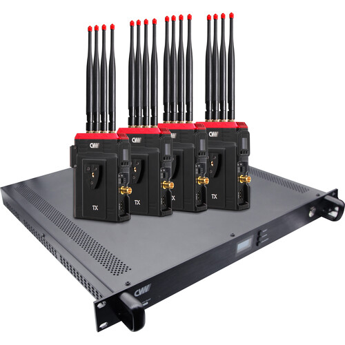 Crystal Video Technology BeamLink Ultimate 4-Ch Wireless Transmission System with Rackmount Receiver (2625')