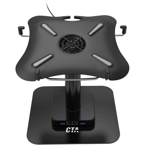 CTA Digital Desk Mount with USB Ports and Built-In Cooling Fan for 7 to 15