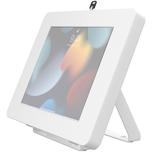 CTA Digital Full Rotation Desk Mount with Universal Security Enclosure (White)