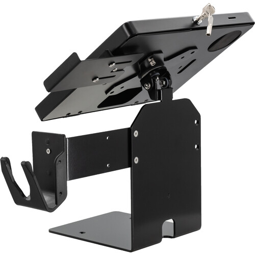 CTA Digital Single VESA Plate POS Station with Paragon Enclosure Printer Stand Scanner Holder and Card Reader Holder