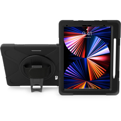 CTA Digital Protective Case with Built-In Kick Stand and Hand Strap for iPad Pro 12.9