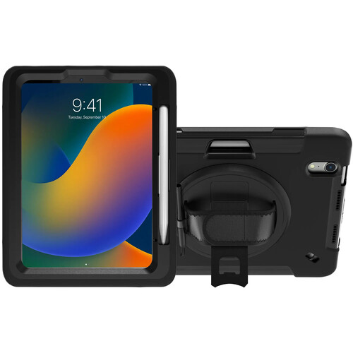 CTA Digital Protective Case with Rotating Grip Kickstand for iPad mini 6th and 7th Gen