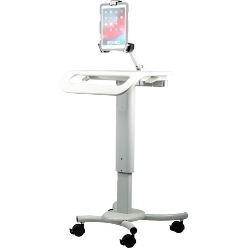 CTA Digital Height-Adjustable Rolling Security Workstation Cart for 7 to 14