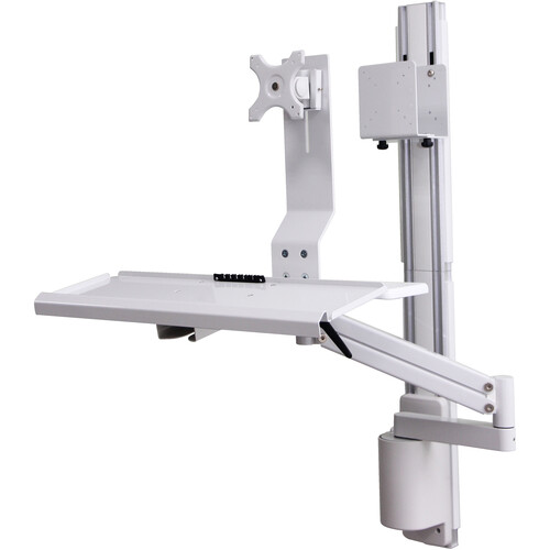CTA Digital All-in-One Wall-Mounted Workstation with Computer Cradle VESA Mount and Keyboard Tray