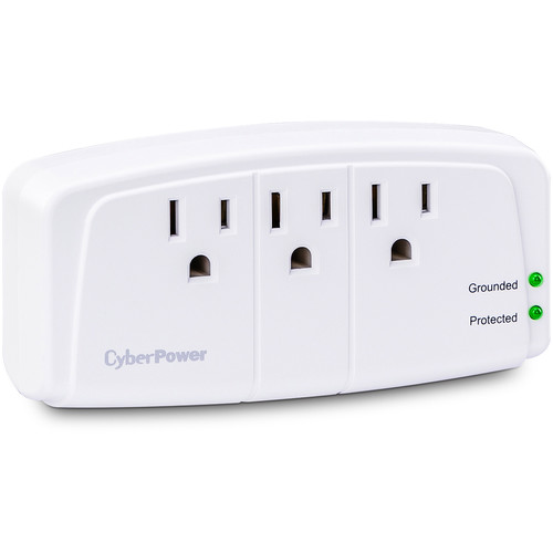 CyberPower Essential 3Outlet Wall Tap Surge Protector CSB300W
