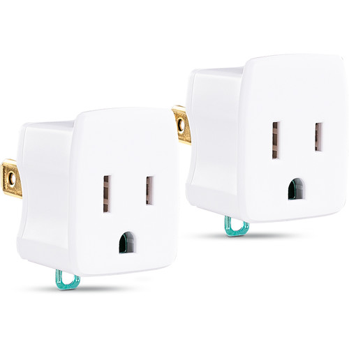CyberPower GT1W2PK Ground Plug Adapter (White 2-Pack)