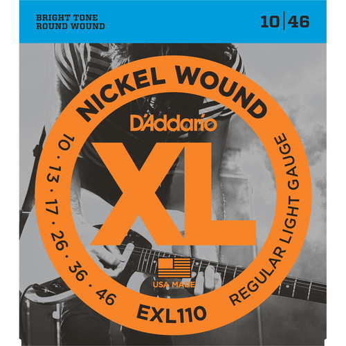 D'Addario EXL110 Regular Light XL Nickel Wound Electric Guitar Strings (6-String Set 10 - 46)