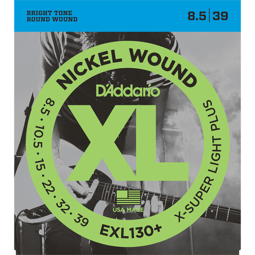 D'Addario EXL130+ Extra Super Light Plus XL Nickel Wound Electric Guitar Strings (6-String Set 8.5 -39)