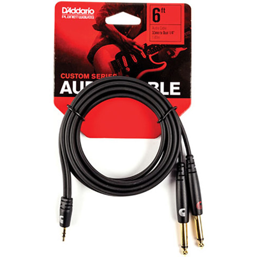 D'Addario Custom Series Stereo 3.5mm Male to Dual 1/4