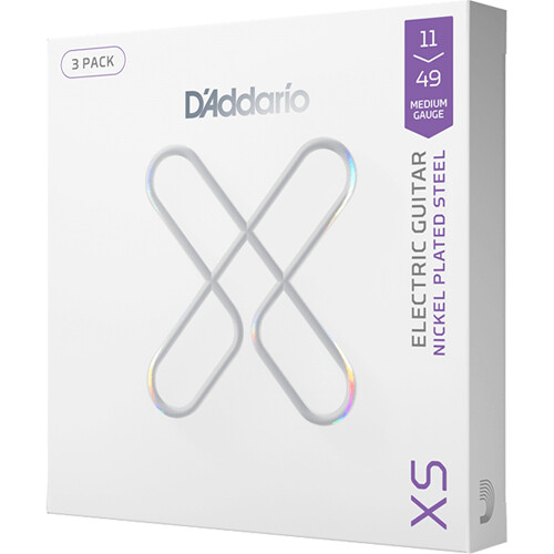 D'Addario XS Nickel Plated Steel Electric Guitar Strings Set (Medium 11 - 49)