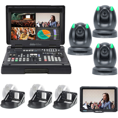 Datavideo Streaming Studio Kit with Switcher, 3 HS1600T3C150TM