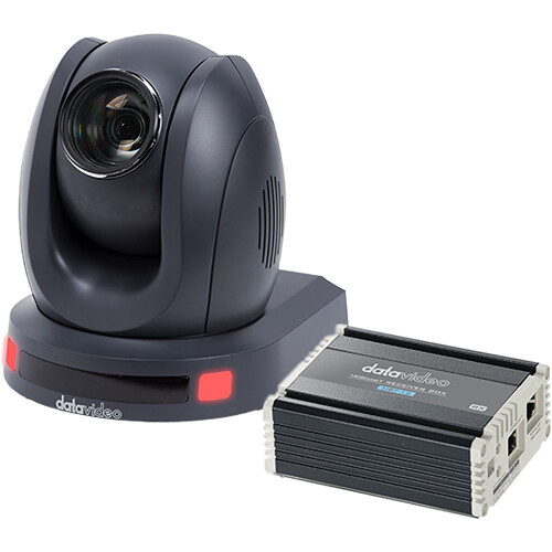 Datavideo HDBaseT PTZ Camera with 20x Optical Zoom and HBT-12 HDBaseT Receiver Box (Black)