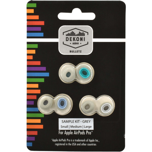 Dekoni Audio Premium Memory Foam Eartips for Apple AirPods Pro (Sample Pack Gray)