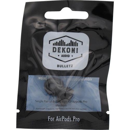 Dekoni Audio Bulletz Memory Foam Isolation Earphone Tips for Apple AirPods Pro 1 and 2 (Small Black 1 Pair)