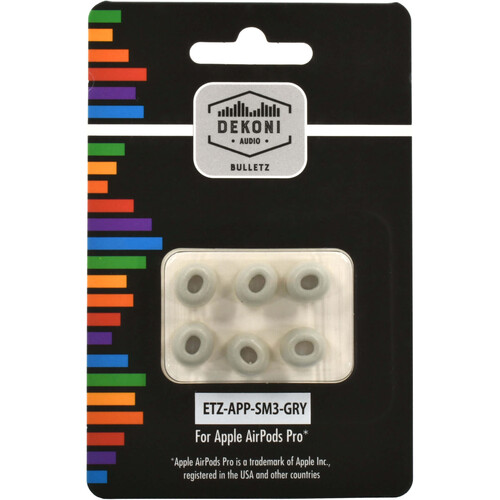 Dekoni Audio Premium Memory Foam Eartips for Apple AirPods Pro (3-Pack Small Gray)