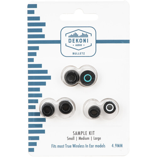 Dekoni Audio Bulletz Premium Memory Foam Eartips for Select True Wireless Earphones (3-Pack Sample Pack)