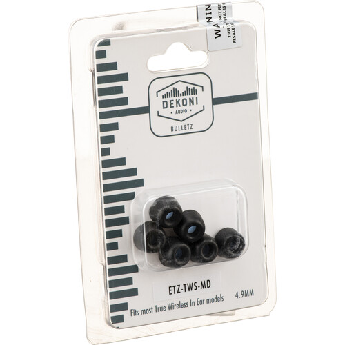 Dekoni Audio Bulletz True Wireless Memory Foam Isolation Earphone Tips (Medium 3-Pack)
