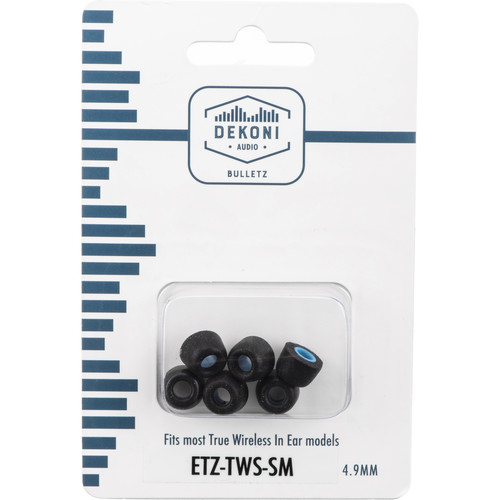 Dekoni Audio Bulletz True Wireless Memory Foam Isolation Earphone Tips (Small 3-Pack)