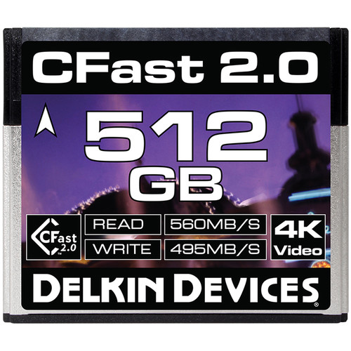 Delkin Devices 512GB Cinema CFast 2.0 Memory Card (DDCFST560512)