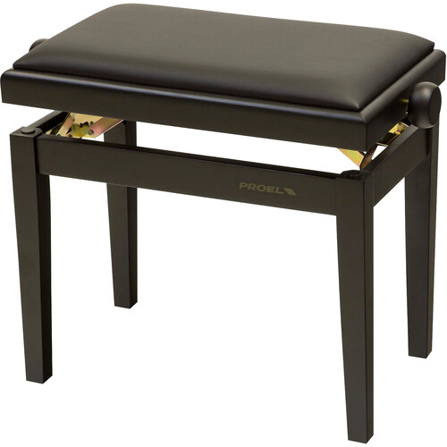 Dexibell Height Adjustable Wooden Bench (Black Matte Black Velvet Seat)
