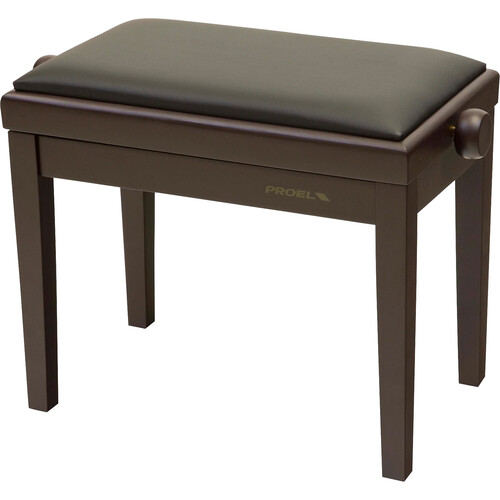 Dexibell Height Adjustable Wooden Bench (Rosewood Matte Black Velvet Seat)