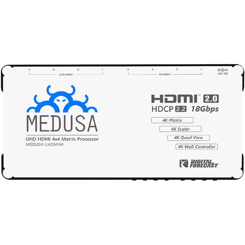 DIGITAL FORECAST MEDUSA UHDMI44 4x4 HDMI 2.0 Matrix Router