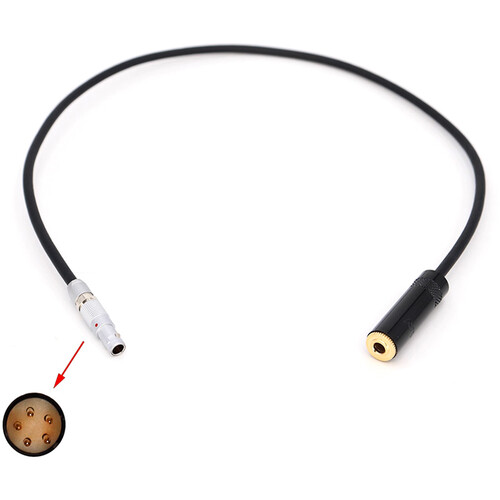 DigitalFoto Solution Limited 00B 5-Pin to 3.5mm TRS Female Audio Cable for RED KOMODO-X Camera (2.6')