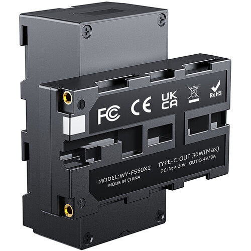 DigitalFoto Solution Limited 360 Rotatable Dual N-PF L-Series Dummy Battery with DC to D-Tap Power Cable