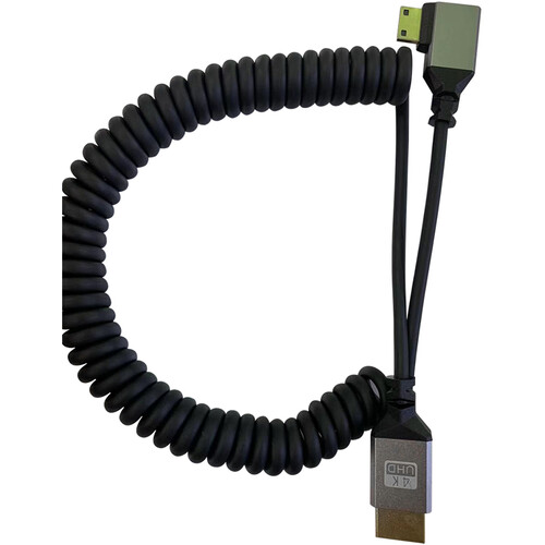 DigitalFoto Solution Limited Coiled Right-Angle Mini-HDMI to HDMI Cable (1.6 to 7.9')