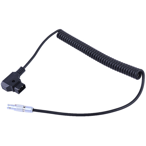 DigitalFoto Solution Limited Coiled D-Tap to LEMO 0B-Type Male 2-Pin Power Cable for Vaxis Wireless Transmitter and Tilta Power Base (1.6 to 4.9')