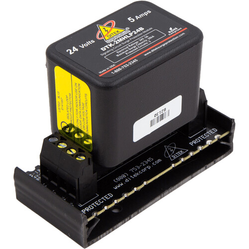 DITEK DTK-2MHLP24BWB 2-Pair Low Voltage Data & Signaling Circuit Surge Protector Module with Snap-Track Base (24V)