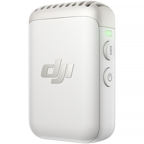 DJI Mic 2 Clip-On Transmitter/Recorder with Built-In Microphone (2.4 GHz Pearl White)