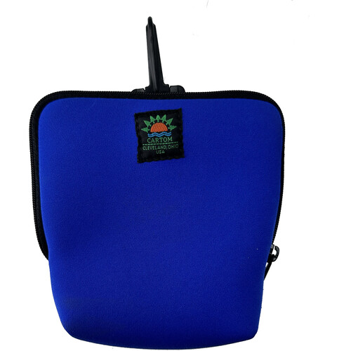 Dot Line Wide-Mouth Neoprene Lens Pouch (Blue Small)