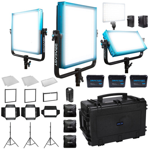 Dracast Pro Series Daylight LED Light Panel (Gold Mount ENG 4-Light Kit)