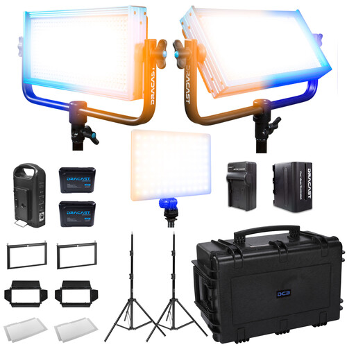 Dracast Pro Series Bi-Color LED Light Panel (Gold Mount Interview 3-Light Kit)
