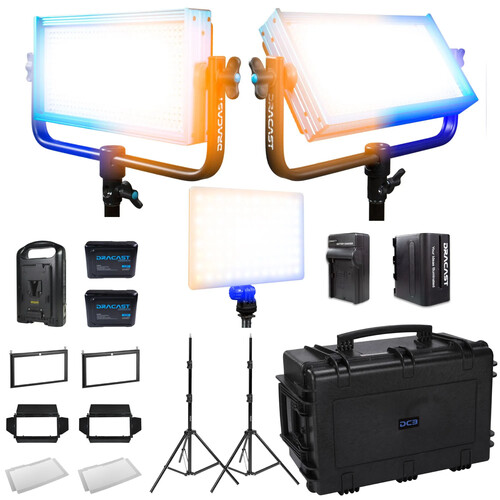 Dracast Pro Series Bi-Color LED Light Panel (V-Mount Interview 3-Light Kit)