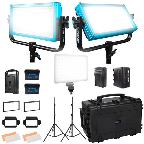 Dracast Pro Series Daylight LED Light Panel (V-Mount Interview 3-Light Kit)