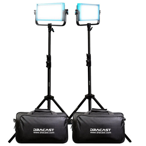 Dracast Pro Series LED500 Daylight LED Light Panel (Gold Mount Interview 2-Light Kit)
