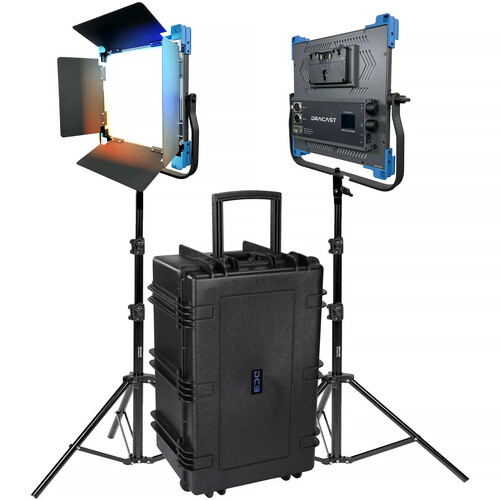 Dracast Pro Series II LED1000 Bi-Color LED Light Panel (2-Light Kit&nbspGold&nbspMount)
